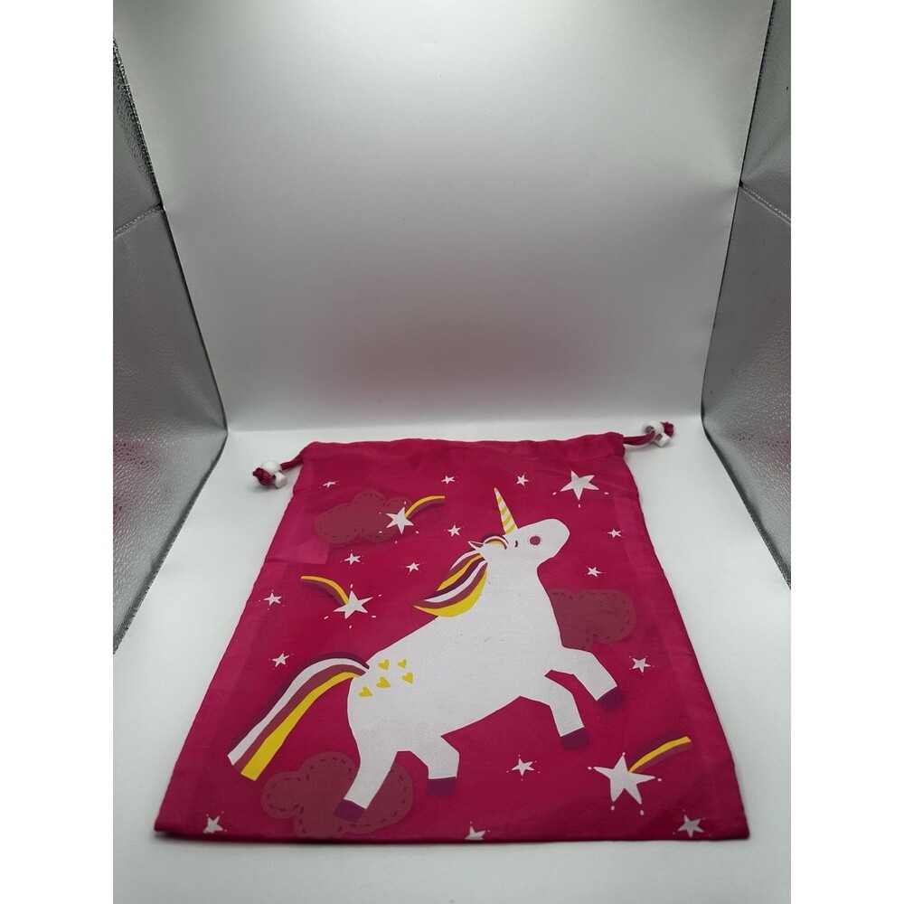 Pink Unicorn Rainbow Star Drawstring Bag Gift Sack Bee Green Bags, 100% Polyster